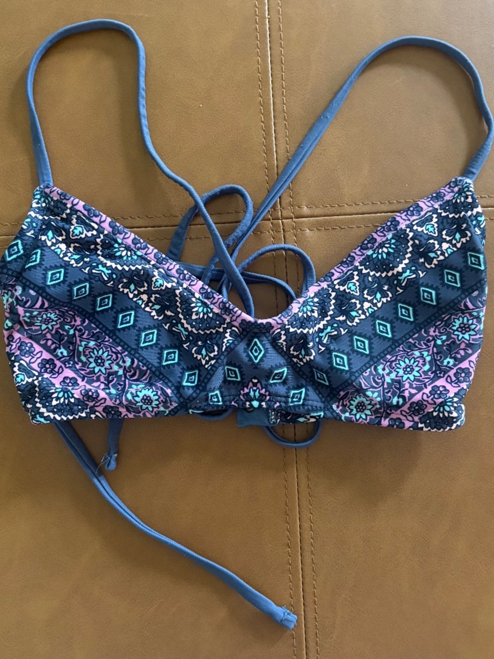 Xhilaration womens size XS paisley boho bikini top summer swim vacation